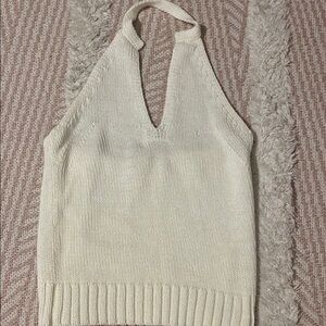 Cream Knit Halter Top